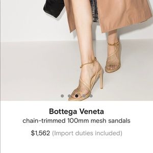 NIB bottega Veneta nude/gold mesh sandals
